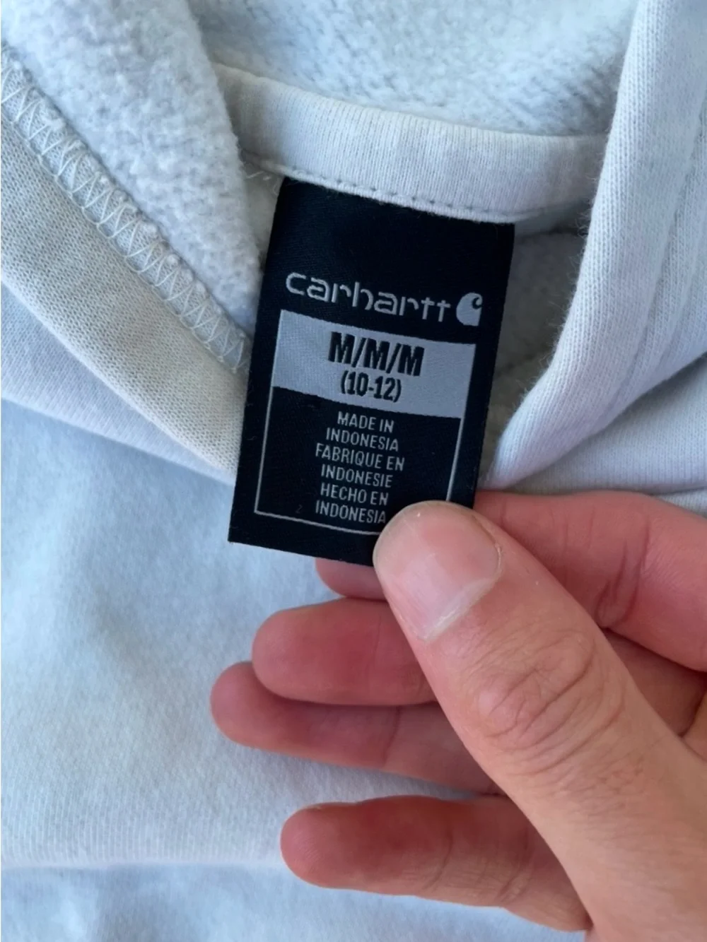 Carhartt Kids Hooded Sweatshirt in Light Blue with Brown Logo